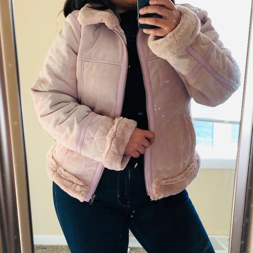 NWT millennial dusty pink leather Moro jacket